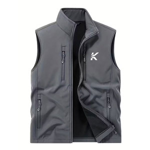 Gilet softshell décontracté respirant en tissu résistant au vent pour l'hiver, col montant, idéal pour la marche, la randonnée et l'usage quotidien - Product Image 1