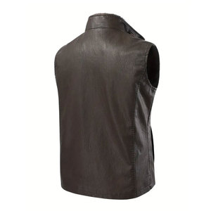 Chaleco de cuero duradero para montar con acabado suave, costuras resistentes y diseño ajustable para uso diario. - Product Image 2