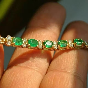 Bracelet tennis classique en moissanite taille brillant ronde 10g, en argent sterling 925 plaqué or, bijoux de luxe pour femme - Product Image 1