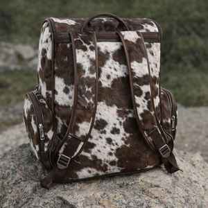 Sac à dos vintage en cuir véritable de vache, avec fermeture éclair, pour voyage, ordinateur portable, école, multifonction, grande capacité, unisexe HNBP-0048 - Product Image 4