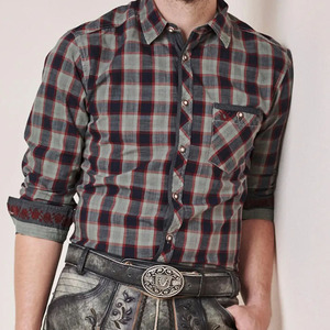 Chemise à carreaux boutonnée pour homme, en coton respirant, chemise décontractée de bureau, fabricant OEM, marque privée - Product Image 2