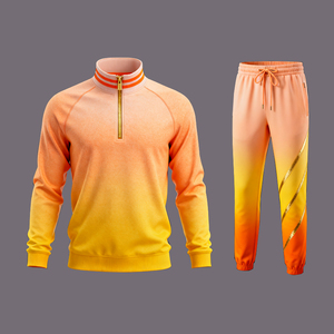 Survêtement à demi-zip brodé avec logo personnalisé, vêtements de sport pour hommes, entraînement, coupe-vent, écologique, imperméable, séchage rapide, nylon/coton - Product Image 1