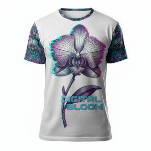 Camiseta Casual de Punto Sublimado de Alta Calidad con Estampado de Flor de Orquídea, Manga Corta de Poliéster, Diseño Gráfico Personalizado - Product Image 6