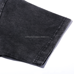 Custom Oversized T-shirt Manufacturer <b>Cheap</b> Price Short Sleeve Black Grey Men Blank Acid Wash T Shirt - Product Image 4