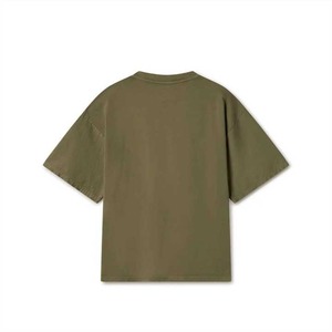 Camiseta de Manga Corta para Hombre, Color Verde Oliva, Talla Grande, Cuello Redondo, 100% Algodón, Estilo Casual, Color Sólido, Tejido Jersey, Tinte Liso - Product Image 4