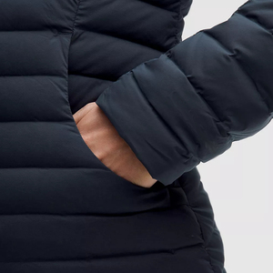 High Quality OEM ODM Women's Hooded Down Coat Solid Color Full <b>Sleeve</b> Zipper Closure Winter Warm Outerwear Casual Style - Product Image 3