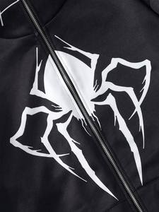 Custom Spider Graphic <b>Zip</b> Up Hoodie 100% Cotton Full <b>Zip</b> <b>Hooded</b> Sweatshirt Unisex Winter Streetwear Fashion - Product Image 6