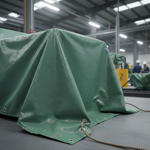 Bâche ignifuge résistante aux flammes avec œillets renforcés, stabilisée aux UV, en polyéthylène pour la couverture de camions et de conteneurs - Product Image 4