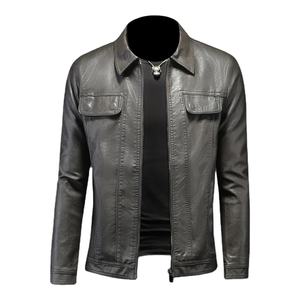 Chaqueta de piel auténtica personalizada con servicio OEM para hombre, chaquetas de invierno con cremallera para hombre, nuevas chaquetas de piel a la moda para hombre a la venta - Product Image 2