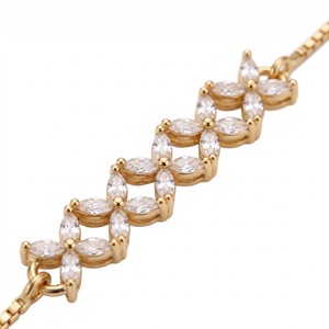 Radiant Natural Round Diamond Cluster <b>Bracelet</b> Unisex 14K Gold Plated IGI Certified Luxury Bridal Wear G Color - Product Image 3