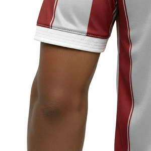 Conjunto de Uniforme de Fútbol Personalizado con Nombre de Equipo, Aplicación de Rayas Teñidas, 100% Poliéster, Manga Corta - Product Image 4