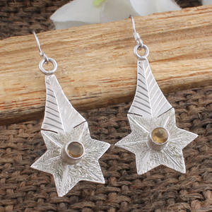 Pendientes de Plata de Ley 925 con Citrino Natural, Calidad AAA, Joyería de Piedra de Nacimiento de Febrero, Aretes de Plata para Mujer, Venta al por Mayor - Product Image 4