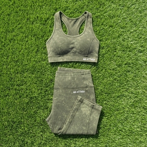 Conjunto de Yoga Verde Oliva para Mujer, Top Deportivo y Leggings de Cintura Alta, Ropa Deportiva para Gimnasio y Entrenamiento - Product Image 6