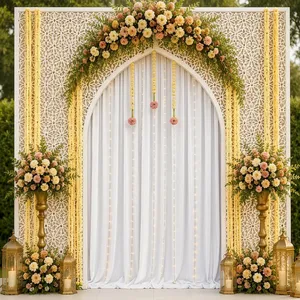Telones de Fondo para Bodas al Estilo Árabe, Decoración para Mehndi, Paneles Metálicos de Lujo, Ligeros, Tamaño Personalizado, Corte Láser, Fabricante - Product Image 6