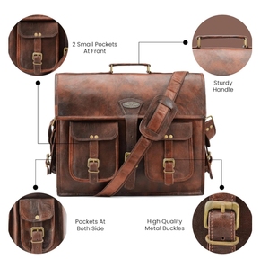 Sac à dos pour ordinateur portable en cuir véritable vintage 2026, très vendu, durable, pour bureau, messager, MacBook Air, léger, haute qualité, souple - Product Image 2