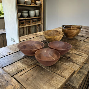 Vaisselle de cuisine en bois d'acacia, ensemble de bols à soupe, vaisselle de ménage, bassin à fruits, vente en gros - Product Image 3