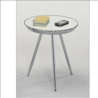 Table basse moderne, petite, légère et compacte pour salon, en métal chromé/verre, facile à déplacer, SCE TB-560, meubles pour la maison