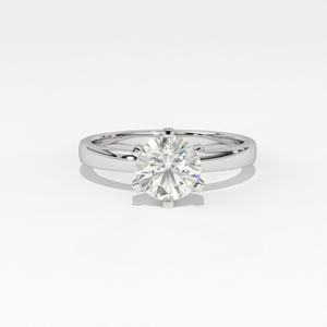 Aarinya Vintage IGI Certified Architectural Classic Lab-Grown Diamond 14K Gold Pure Crown-Set Brilliant 6-Prong Solitaire - Product Image 2