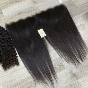 Swiss Lace 13x6 HD Frontal Naturel Droit Birman Bouclés Naturel Cheveux Raides Bundles Trame Extensions Cheveux Humains Bruts Vietnam - Product Image 5