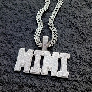 Pendentif Hip Hop de Luxe en Moissanite et Diamant, Collier Homme en Argent 925 Sertie de Pierres, Bijou Streetwear Élégant, Cadeau Disponible - Product Image 2