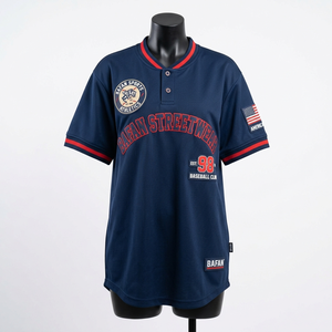 Maillot de baseball en polyester mesh rouge marine 220 GSM avec patch brodé, logo personnalisé, uniformes, maillot de baseball professionnel pour femmes - Product Image 1