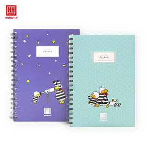 Carnet vertical en spirale Hong Ha Oringa, 200 pages, illustrations d'animaux ludiques, thème créatif, style de couverture en papier aux couleurs vibrantes - Product Image 4