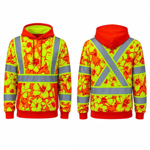 Custom Logo Reflective Hoodie Class <b>3</b> ANSI Certified Winter Hoodie Reflective Tape Heavy Duty Fleece HI Vis Safety Sweatshirt - Product Image 1