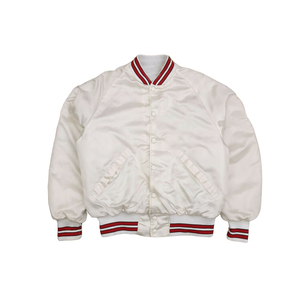OEM Service Men's Custom Satin Canvas Varsity Bomber <b>Jacket</b> with Embroidery and Front Logo Winter Reversible Windproof - Product Image 1