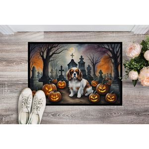 Cavalier Spaniel Spooky Halloween Doormat Non-Slip <b>Indoor</b> Outdoor Washable Low Pile Rug for Entryway 24H X 36W Front <b>Door</b> <b>Mat</b> - Product Image 2