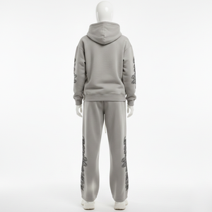 Glory Custom Distressed Heavyweight <b>Tracksuit</b> 100% Cotton Soft Breathable Fabric Hoodie With Jogger Sweat Pant For Unisex Wear - Product Image 2