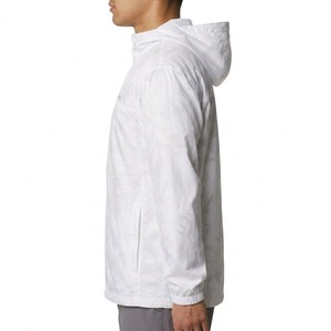 Men <b>White</b> Hooded Windbreaker <b>Jacket</b> Lightweight Zip Up Windproof Outdoor Running <b>Jacket</b> Water Resistant Casual Sportswear - Product Image 3