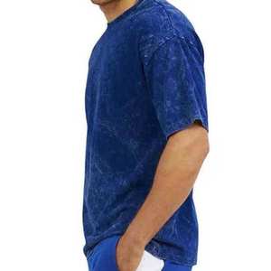 เสื้อยืดพิมพ์ลายทรงหลวมสำหรับผู้ชาย ผ้าฝ้ายทอคุณภาพสูง 100% ระบายอากาศได้ดี เป็นมิตรกับสิ่งแวดล้อม สไตล์สตรีทแวร์แบบกำหนดเอง ลวดลายปักนูน ล้างสีแบบแอซิดวอช - Product Image 2