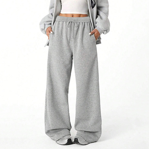 Pantalon de survêtement ample pour femme avec logo personnalisé, taille haute, coupe décontractée, en molleton, style streetwear, joggers décontractés pour femme - Product Image 2