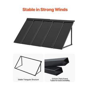56 X 24-Inch Fixed Metal <b>Awning</b> Stable Triangle Steel Frame Door Canopy <b>Window</b> Entrance for Exterior Sunlight Rain Snow - Product Image 3