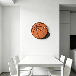 12 Inch Basketball Theme MDF Laser Cut Precision Carved <b>Silent</b> Quartz Analog Wall <b>Clock</b> Court Style Sports Fan Wall Art Décor - Product Image 2