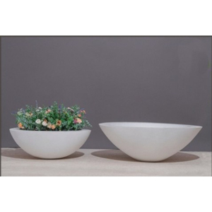 Jarrón Minimalista de Fibra de Vidrio Blanco con Orificio de Drenaje, Diseño Circular Ecológico, Maceta Interior para Decoración del Hogar - Product Image 1