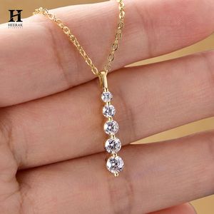 Élégant pendentif goutte de diamant gradué en or 14 carats, collier minimaliste, bijoux fins - Product Image 3