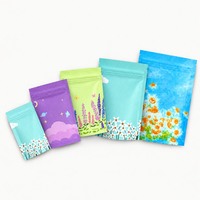 Pochette plate à fermeture éclair métallisée imprimée sur mesure, scellée sur trois côtés, pour l'emballage en vrac de guimauves, bonbons gélifiés et confiseries molles