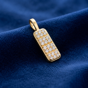 Wholesale Selling 14K <b>Solid</b> <b>Gold</b> Iced Bar Pill <b>Pendant</b> Dainty Chunky Custom Charm Natural Diamonds Trendy Fine Jewelry Necklaces - Product Image 4