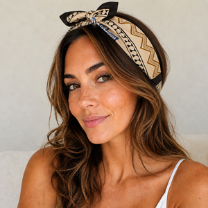 Eco Friendly Cotton Geometric Pattern Bandana Headwrap Breathable Casual Spring Summer Wear Unisex <b>Square</b> <b>Scarf</b> - Product Image 1