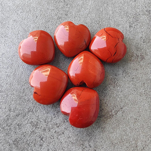 <b>Red</b> Jasper Briolette Cabochon Heart Shape Calibrated AAA+ Gemstone, for Jewelry Making - Product Image 3