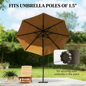 Supporto per Ombrellone da Terrazzo Marrone per Ombrelloni da Giardino - Product Image 2