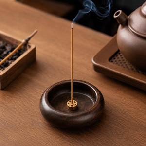 Porte-encens élégant en bois pour la maison, le bureau, le yoga, diffuseur aromatique, cadeau, accessoire de méditation - Product Image 6
