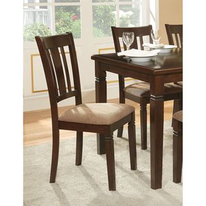 Set di 2 Sedie da Pranzo con Struttura in Legno Finitura Espresso, Seduta Imbottita in Tessuto, Stile Transizionale, Arredamento per Cucina - Product Image 2