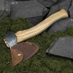 Hacha Vikinga de Acero con Alto Contenido de Carbono Forjada a Mano, Venta Directa de Fábrica, para Campismo y Supervivencia al Aire Libre, con Funda de Cuero - Product Image 6