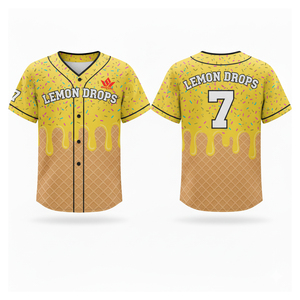 Camiseta de Béisbol Personalizada con Estampado Completo, Unisex, para Adultos, Manga Corta, Cierre de Botones, Cuello en V, Secado Rápido, 140g Poliéster, Personalizada para Equipos - Product Image 4