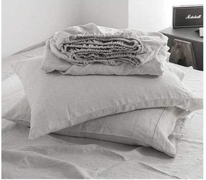 Juego de Sábanas Impermeables de Lino 100% Liso de 300 Hilos, 4 Piezas, con Sábana Plana, Sábana Ajustable y Fundas de Almohada para Uso Hotelero - Product Image 1
