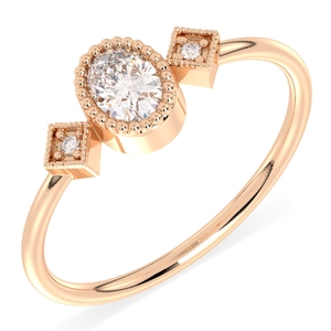 Bague de fiançailles REYES au design classique en argent sterling 925, coupe ovale, 0,36 carat, moissanite, plaquée or 14 carats, bijoux fins - Product Image 1