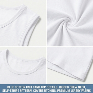 Men's White Cotton Tank Top O-Neck Sleeveless Casual Solid Color Knitted Breathable Summer Vest - Product Image 6