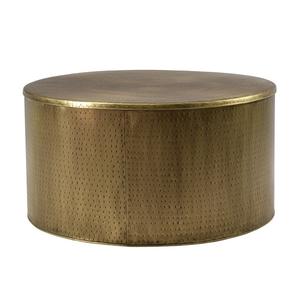 Table en laiton en métal de luxe meubles de salon à la maison table basse finie antique en laiton en métal de forme ronde - Product Image 4